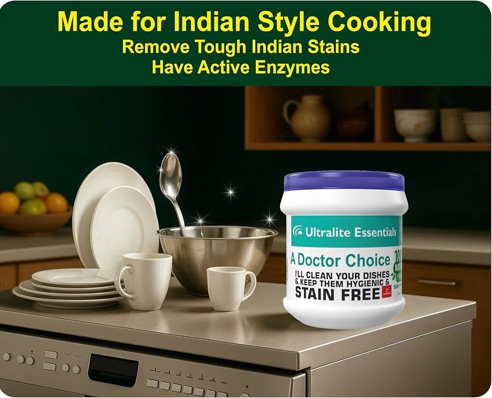 Dishwasher detergent powder for Indian cooking stains